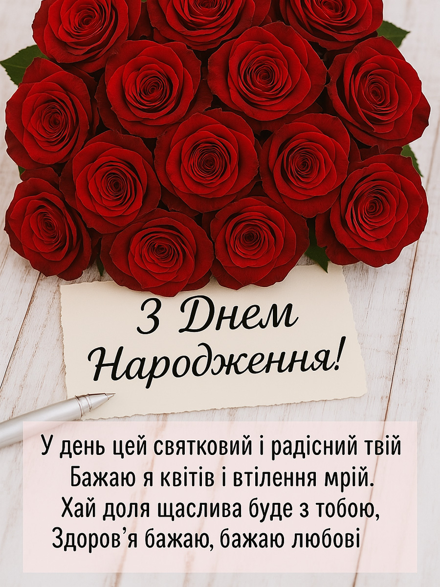 гарні квіти з днем народження жінці - листівка 4