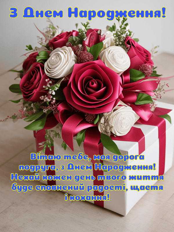 як гарно привітати подругу з днем народження - листівка 5
