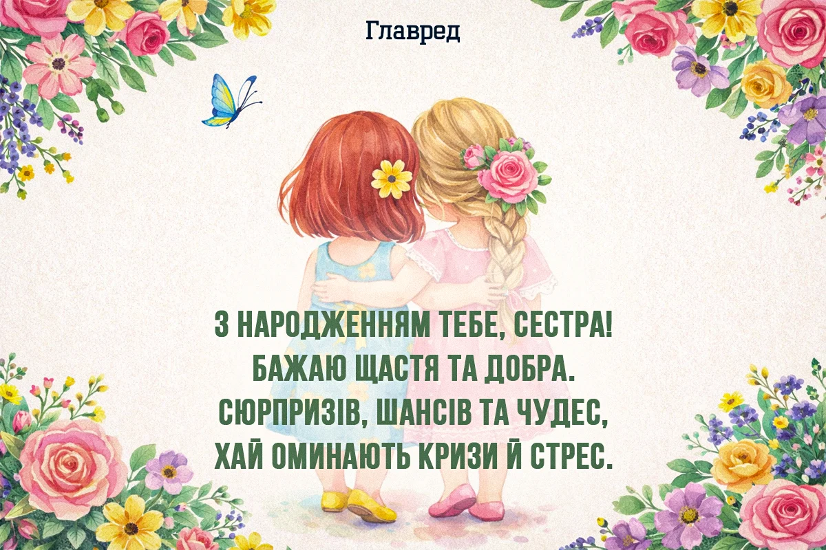 картинки з днем народження сестрі - листівка 9