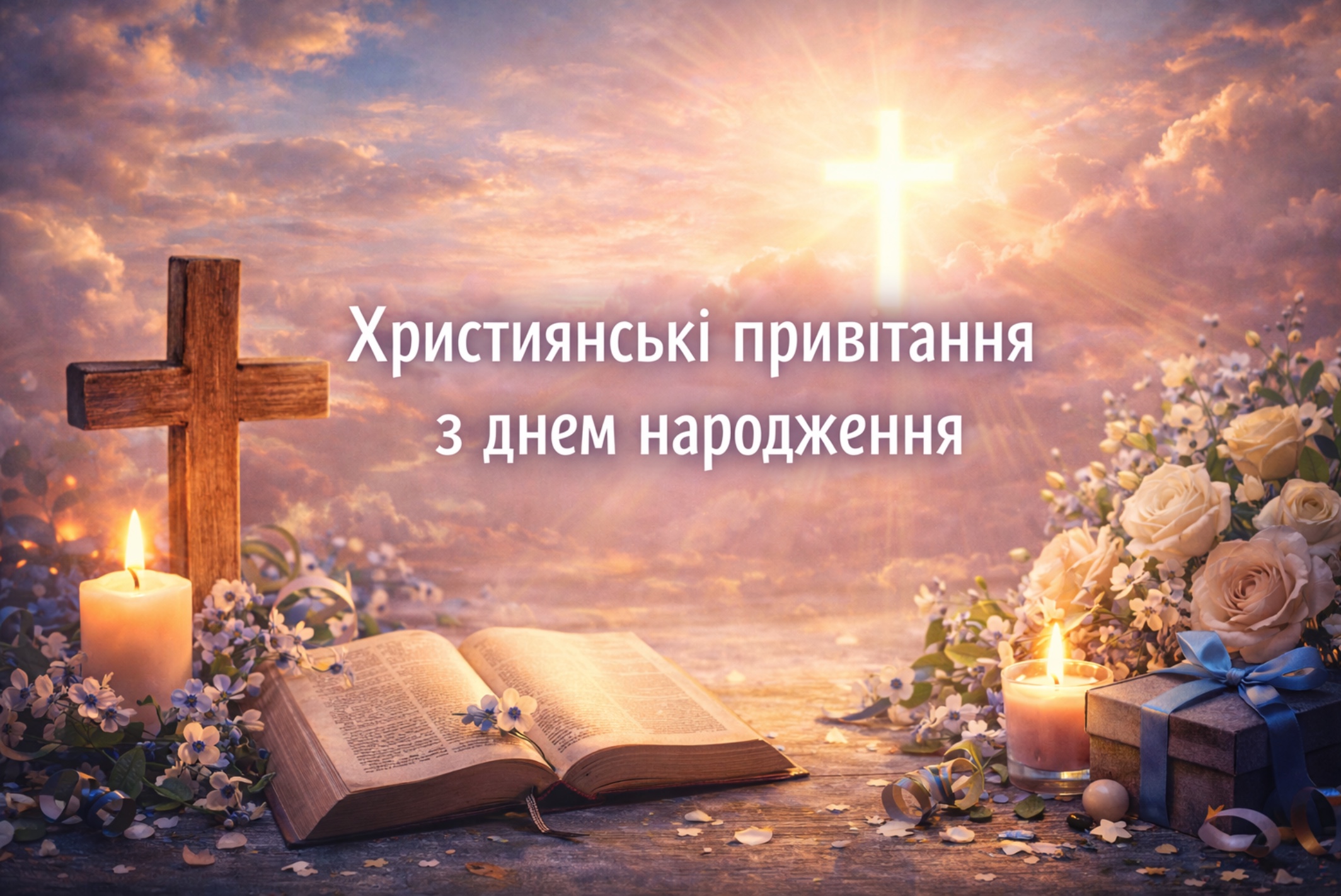 християнські привітання з днем народження у віршах - листівка 9