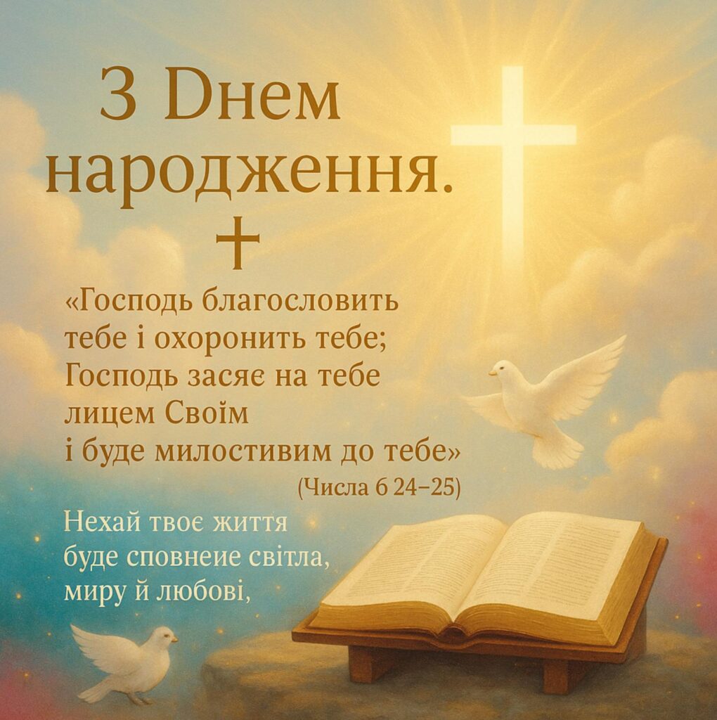 християнські привітання з днем народження у віршах - листівка 20