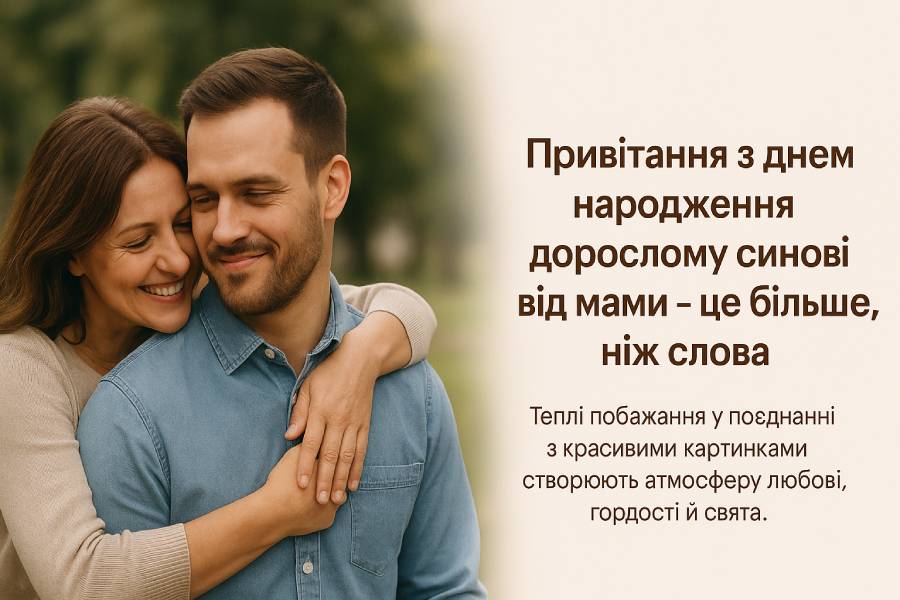 привітання мамі з днем народження дорослого сина - листівка 7