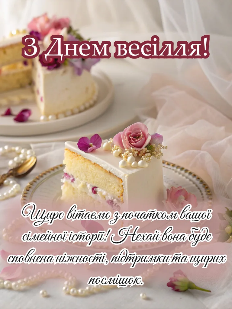 привітання на весілля від мами - листівка 10