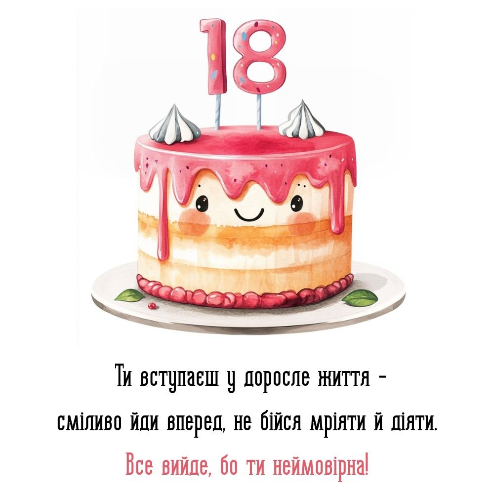 привітання з 18-річчям дівчині - листівка 14