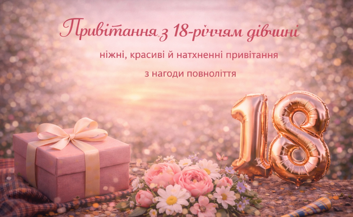 привітання з 18-річчям дівчині - листівка 23