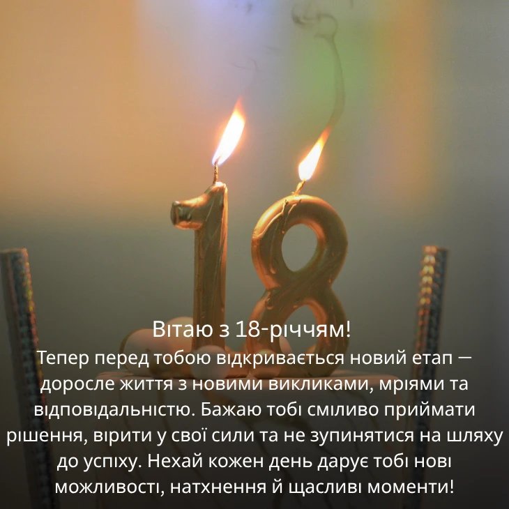 привітання з 18-річчям дівчині - листівка 24