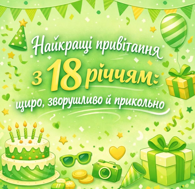 привітання з 18-річчям дівчині - листівка 25