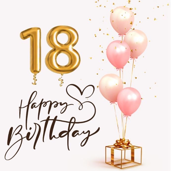 привітання з 18-річчям дівчині - листівка 3