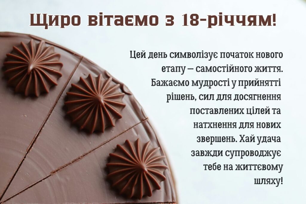 привітання з 18-річчям хлопцю - листівка 16