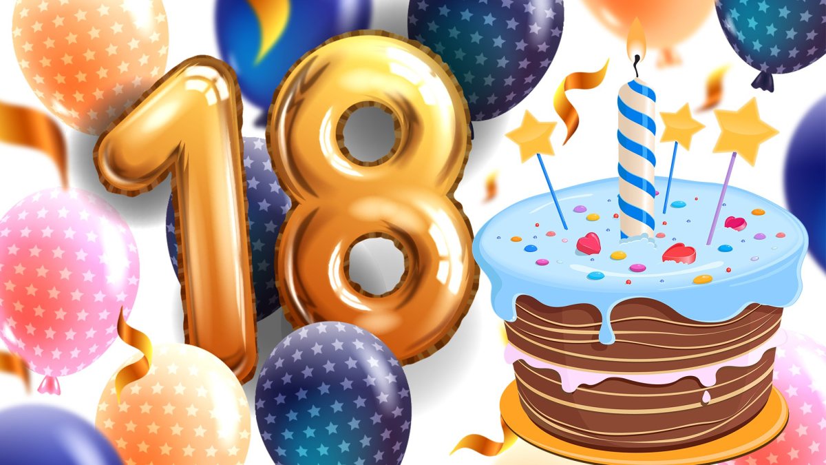 привітання з 18-річчям хлопцю - листівка 9