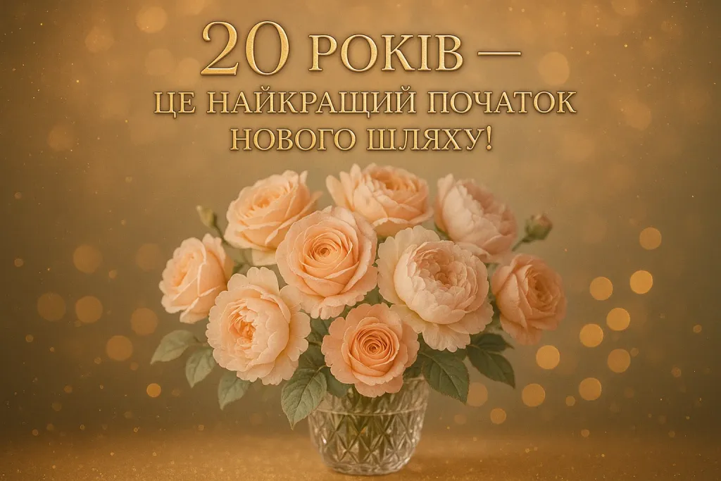 привітання з 20-річчям дівчині - листівка 17