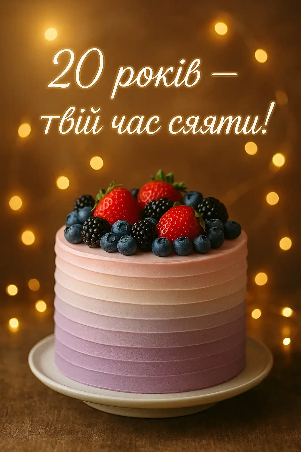 привітання з 20-річчям дівчині - листівка 23