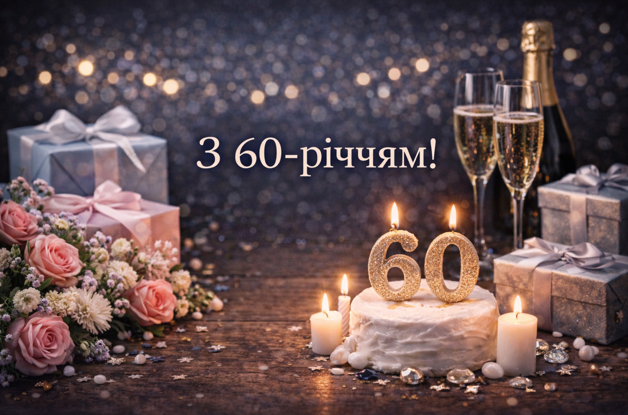 привітання з 60-річчям у віршах - листівка 13