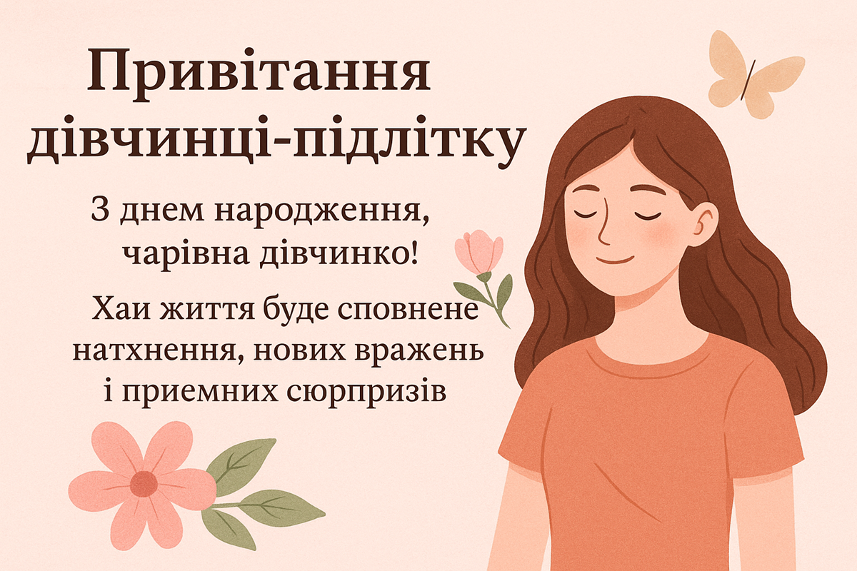привітання з днем народження дівчинці 1 рік - листівка 13