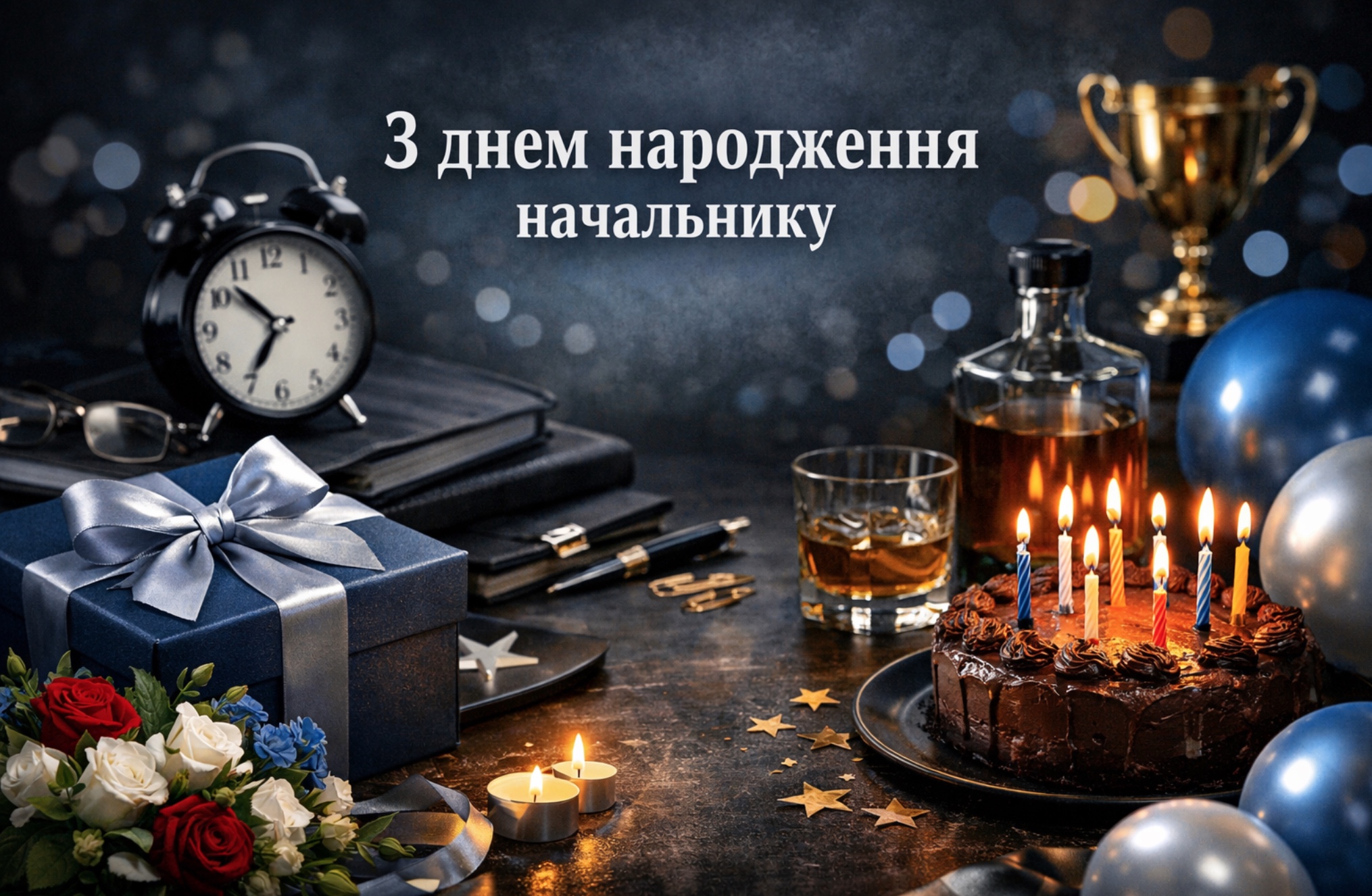 привітання з днем народження керівнику чоловіку - листівка 14