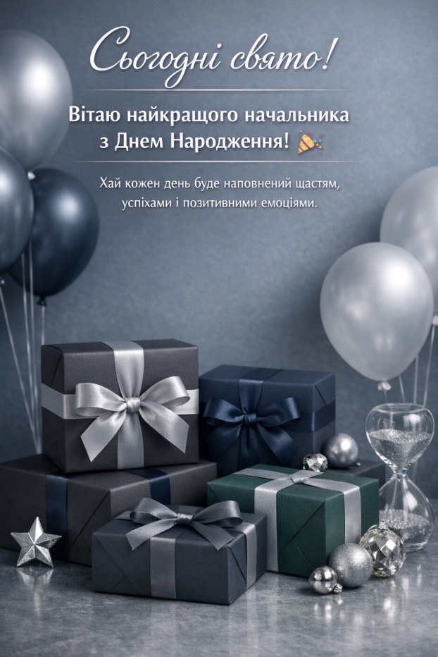 привітання з днем народження керівнику чоловіку - листівка 4
