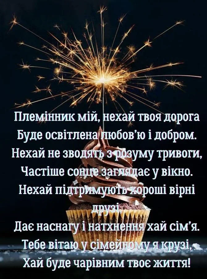 привітання з днем народження племіннику від тьоті - листівка 14