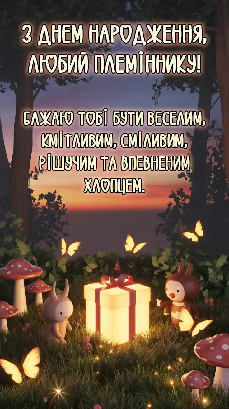 привітання з днем народження племіннику від тьоті - листівка 21