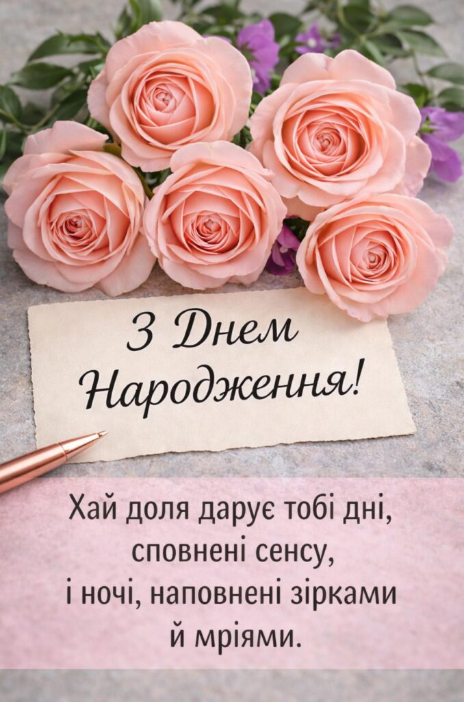 привітання з днем народження жінці в прозі - листівка 12