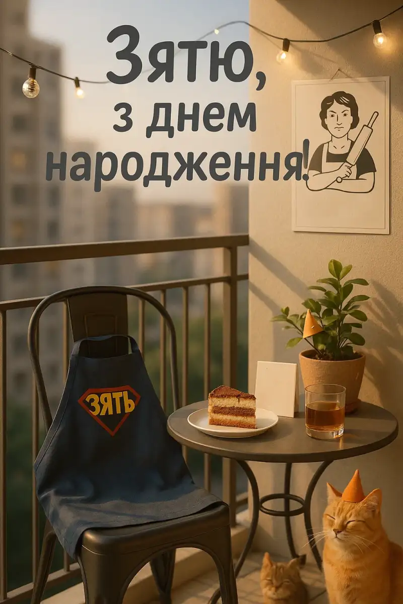 привітання з днем народження зятю від тещі - листівка 3