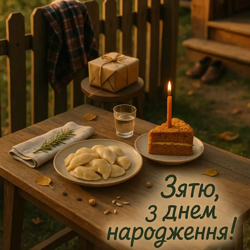 привітання з днем народження зятю від тещі - листівка 4