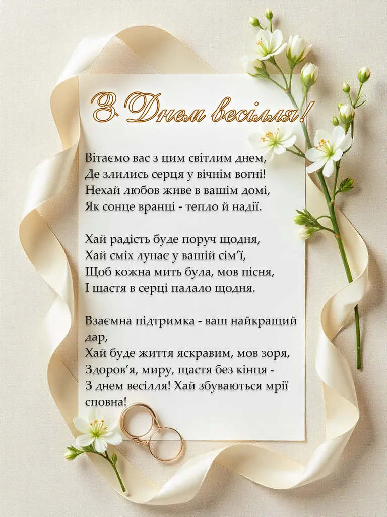 привітання з днем весілля - листівка 22