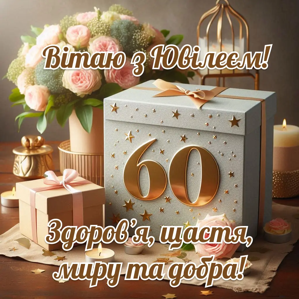 привітання з ювілеєм 60 років жінці у віршах - листівка 10