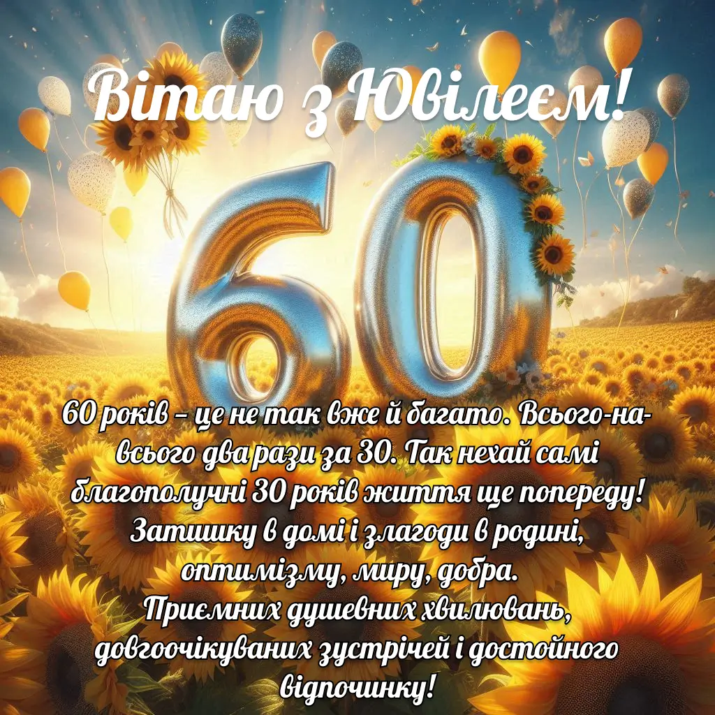 привітання з ювілеєм 60 років жінці у віршах - листівка 2