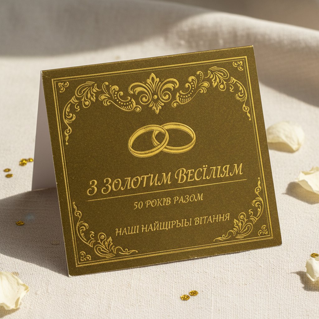 привітання з золотим весіллям 50 років у віршах - листівка 20