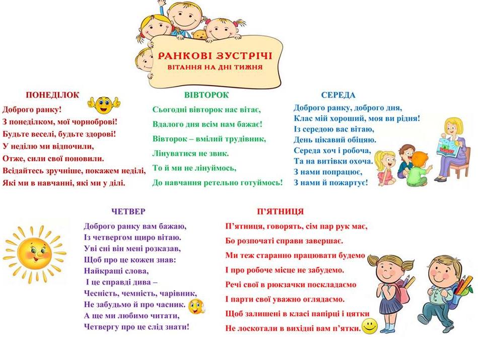 ранкові привітання для дітей у віршах - листівка 4