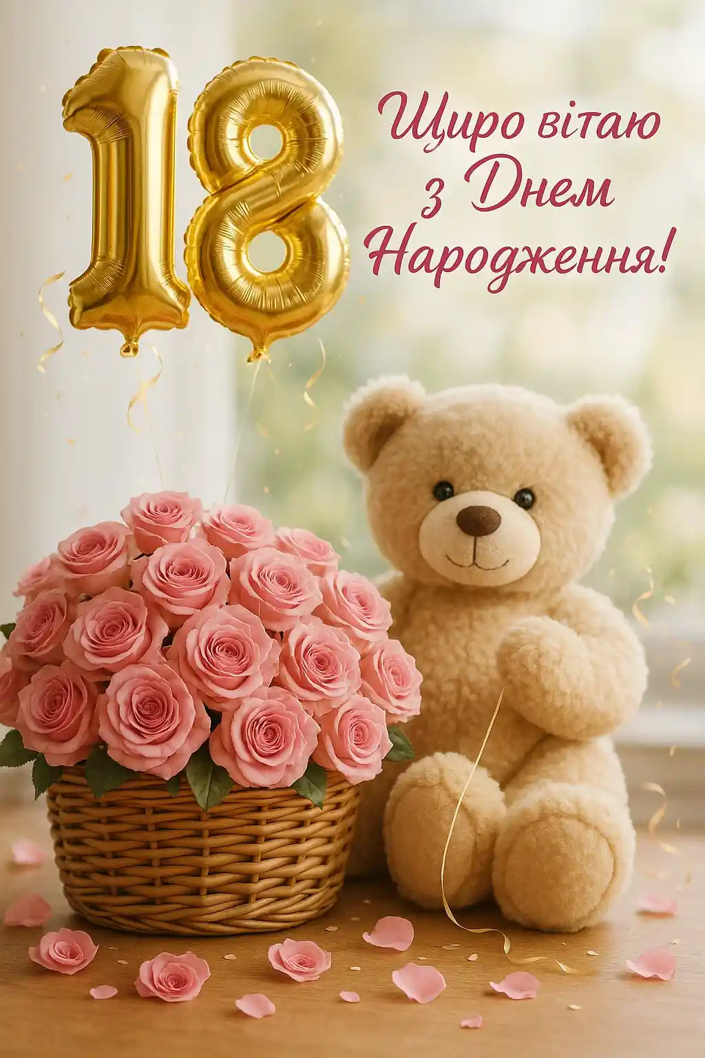 з днем народження 18 років своїми словами - листівка 33
