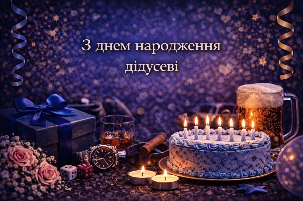 з днем народження дідусь - листівка 2