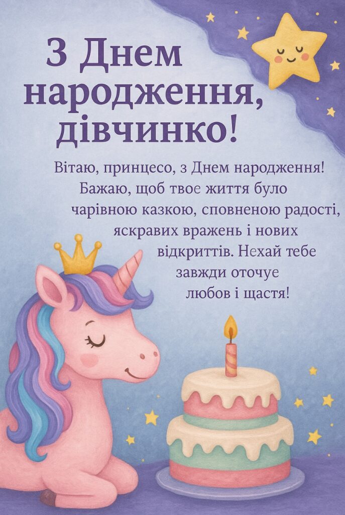 з днем народження дівчинці - листівка 2