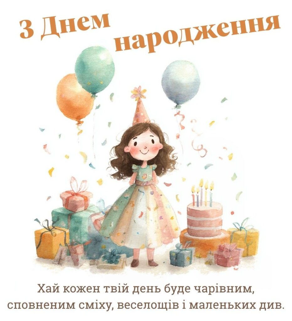 з днем народження дівчинці - листівка 6