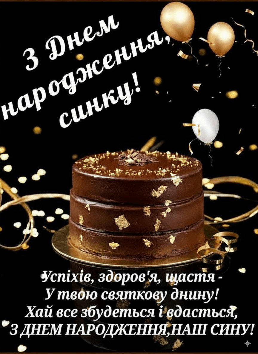 з днем народження сина - листівка 16