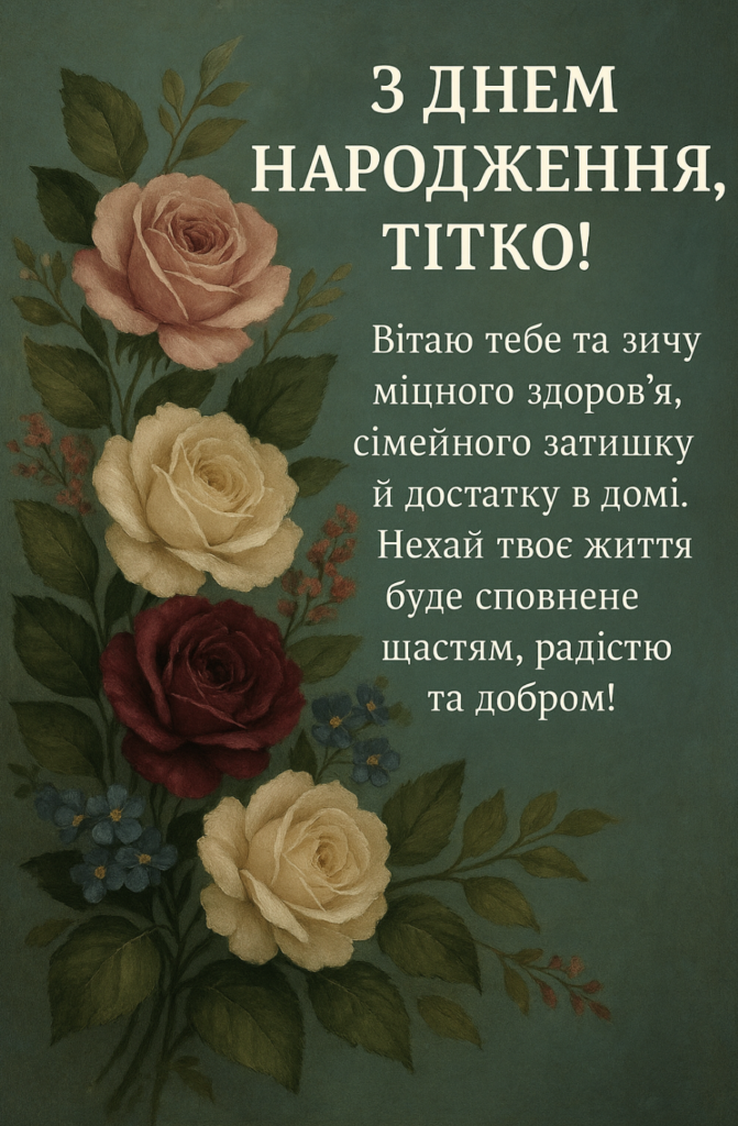 з днем народження тітці - листівка 30