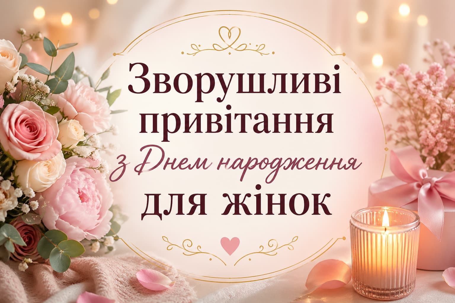 з днем народження жінці своїми словами - листівка 3