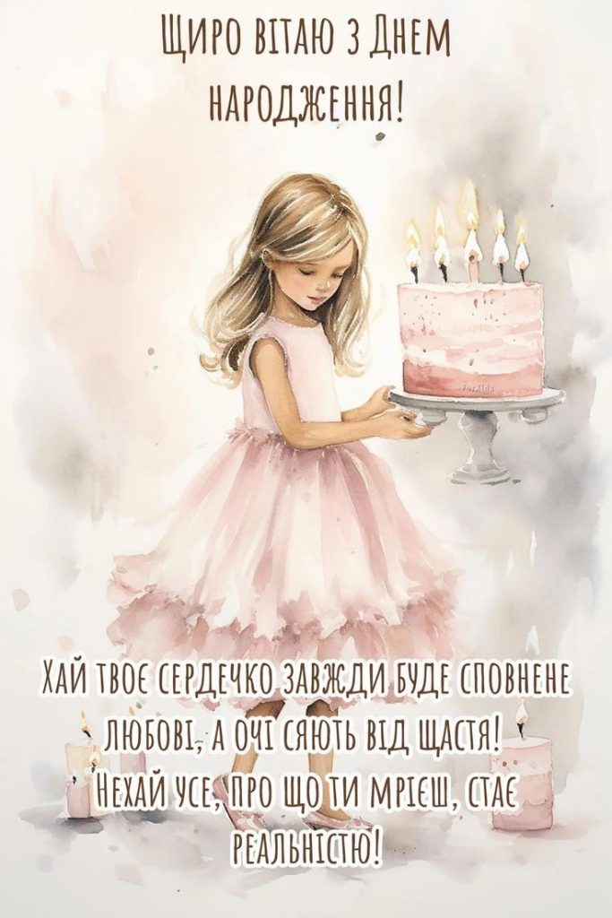 особливе привітання з днем народження похресниці - листівка 17