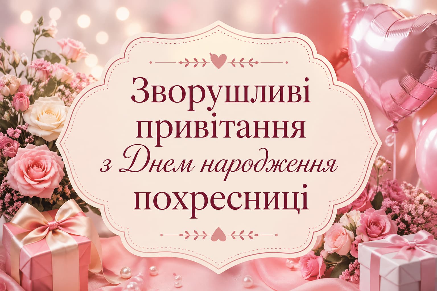 особливе привітання з днем народження похресниці - листівка 6