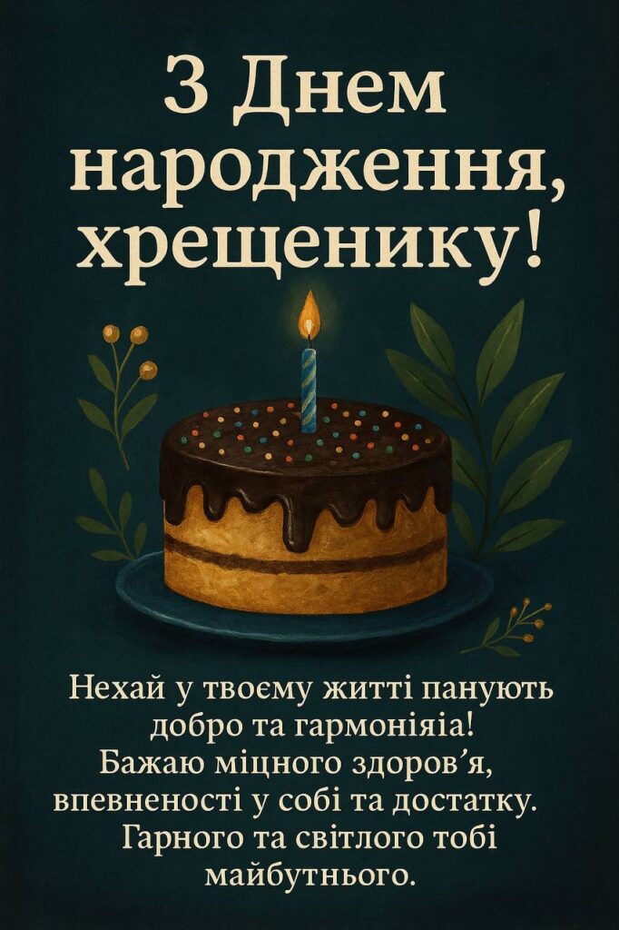 привітання хрещенику з днем народження - листівка 4