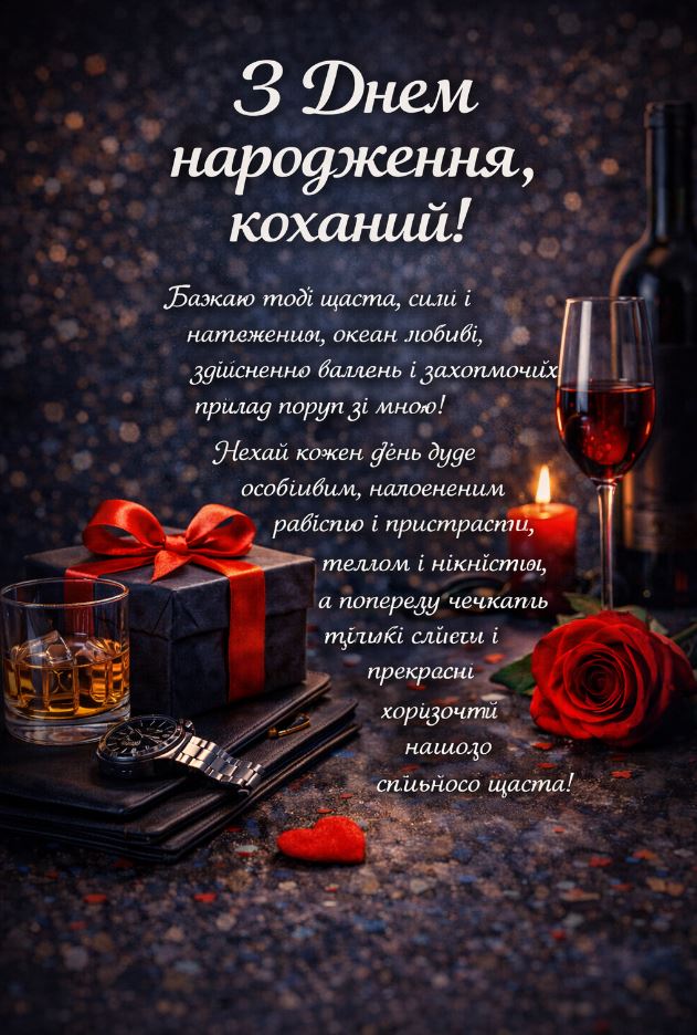 привітання з днем народження хлопцю своїми словами - листівка 4
