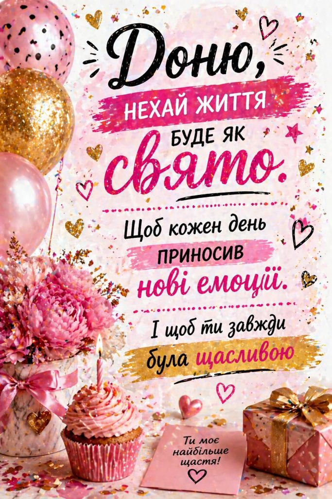 від дочки привітання мамі з днем народження прикольні - листівка 19