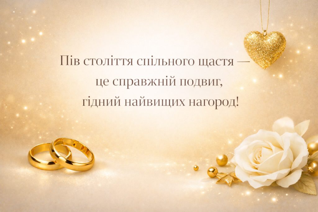 вітання з золотим весіллям - листівка 3