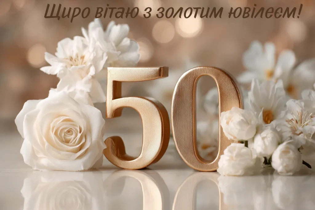 вітання з золотим весіллям - листівка 6